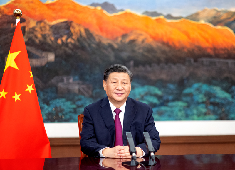 5月19日，国家主席习近平在金砖国家外长会晤开幕式上发表视频致辞。图片来源：新华网.jpg